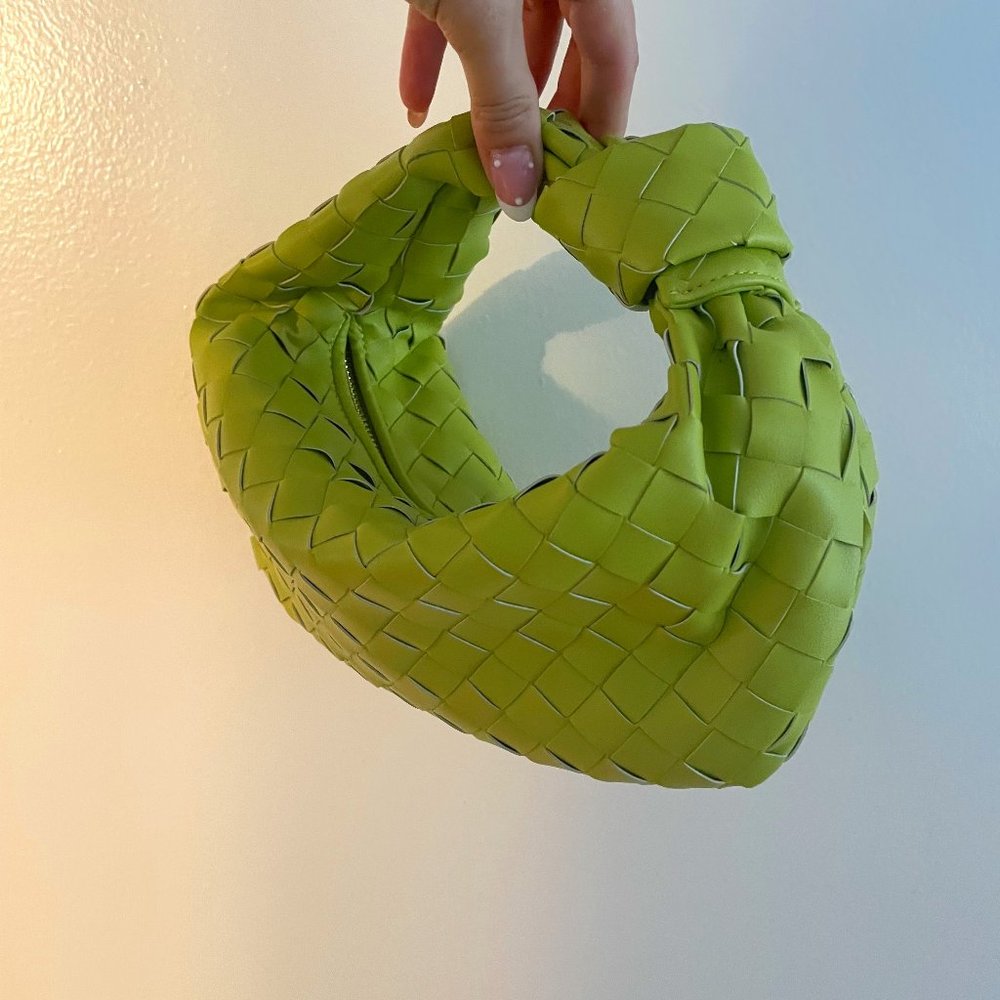 Faux Bottega Veneta Jodie Mini Bag in Green